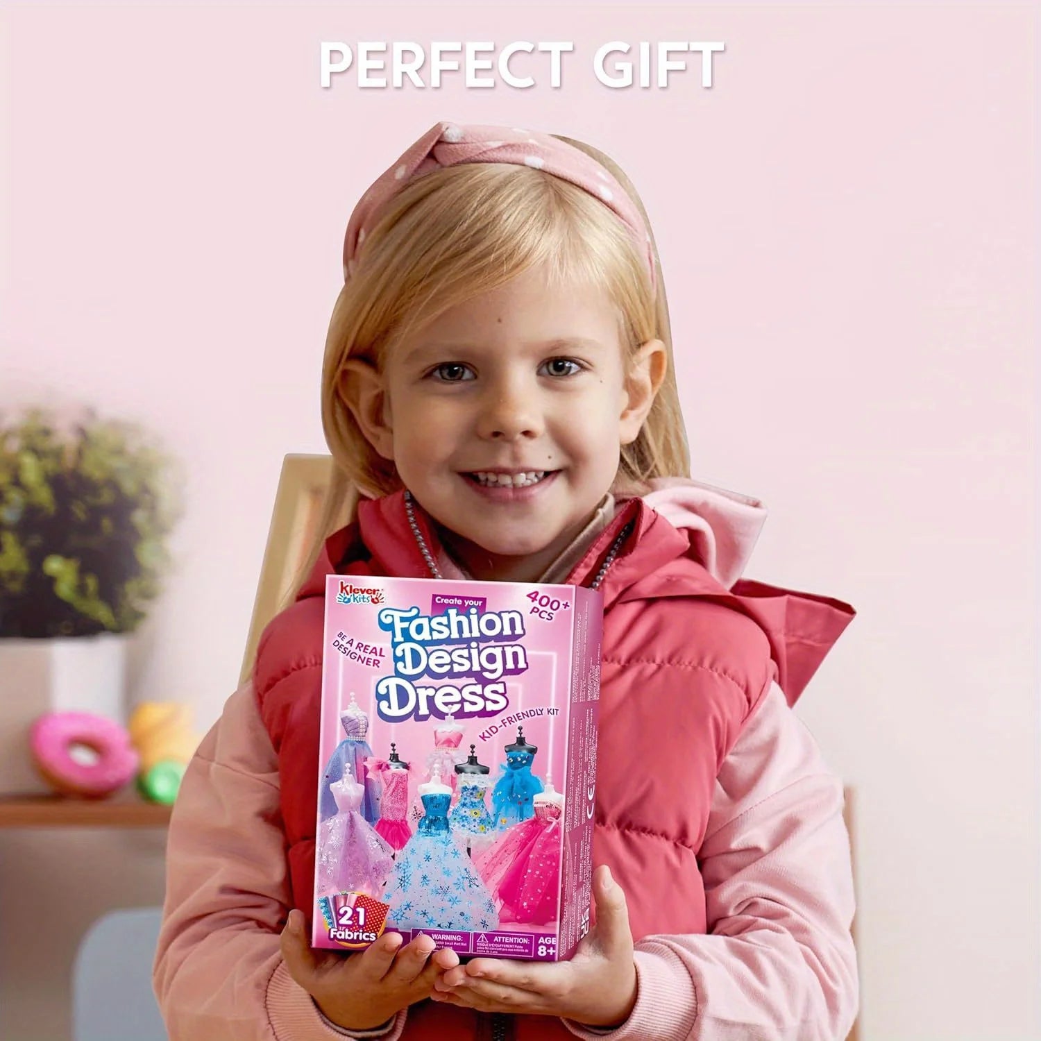 JOYFY fashion design craft kit for kids featuring sewing supplies and three mannequins, ideal for girls aged 8-12.