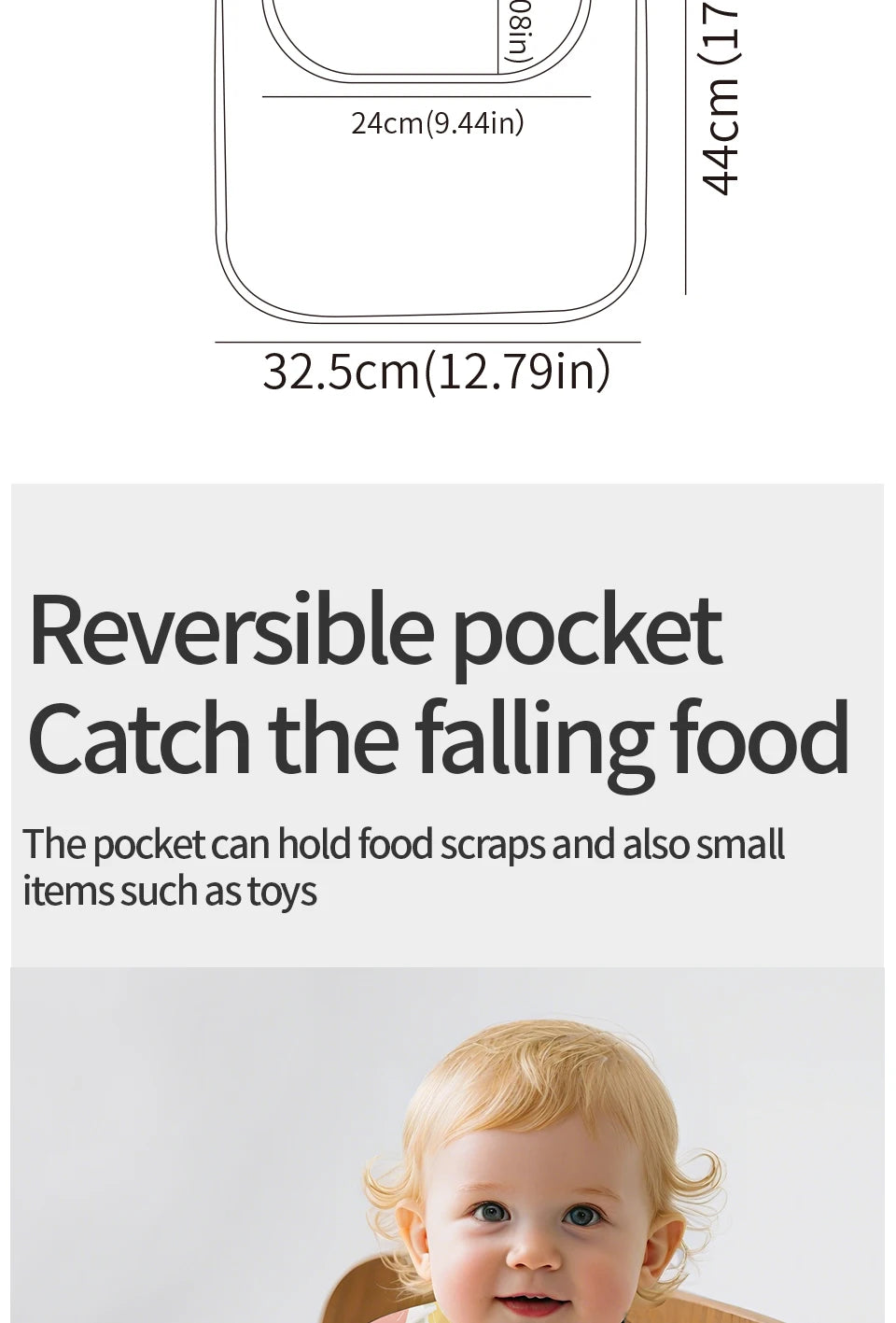 Elinfant Eating Feeding Bibs,Easy To Clean Burp Cloth,Wash-Free Eating Bibs,Smock Apron For Boys Girls, Baby Food Accessories