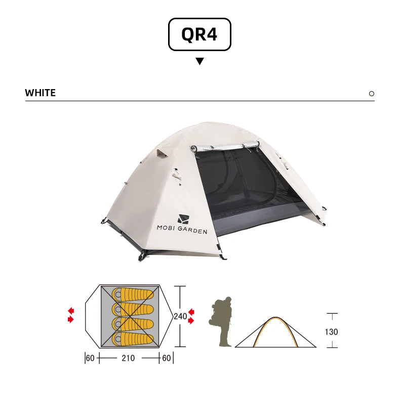 MOBI GARDEN Camping Backpacking Tent Waterproof Rainproof Hiking Silver Coated Sun Protection Easy Set Up