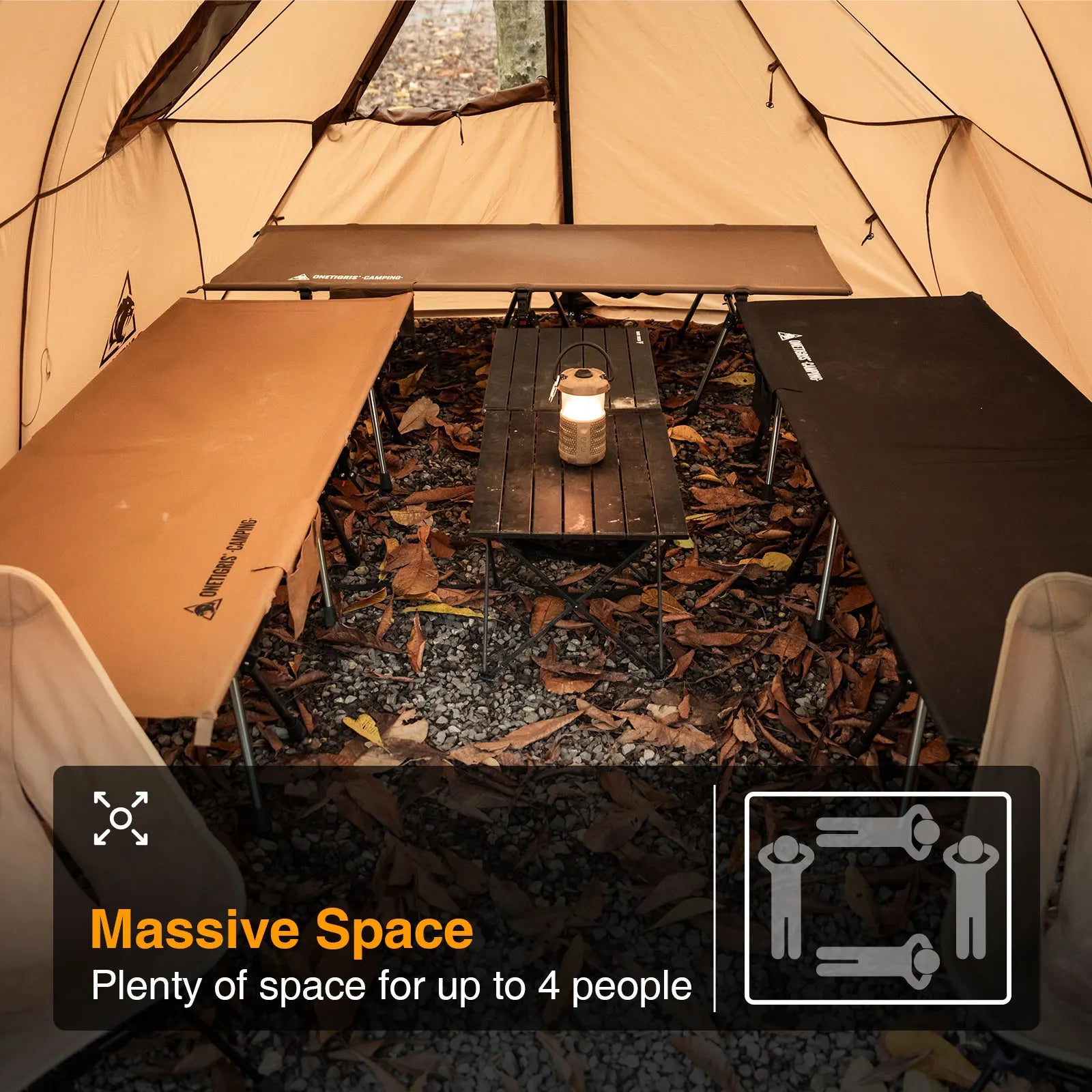 Onetigris ASH Hammock Canopy 4 Person Camping Hot Tent with Stove Jack 4 Season Waterproof Windproof for Survivalist Hiking