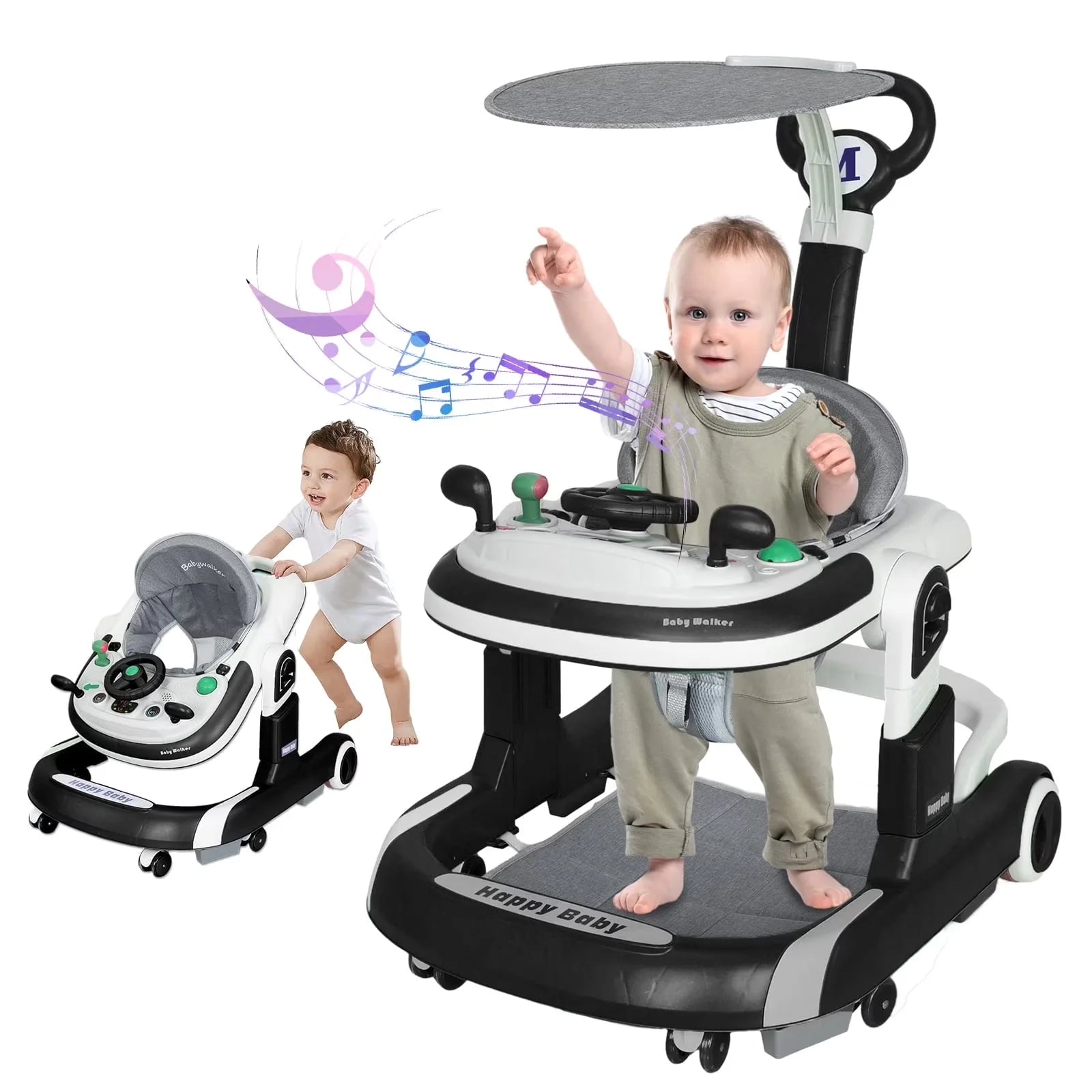 I YAN 5 in 1 baby infant walker with learning toy, anti-rollover design, multifunctional, without battery, suitable for infants
