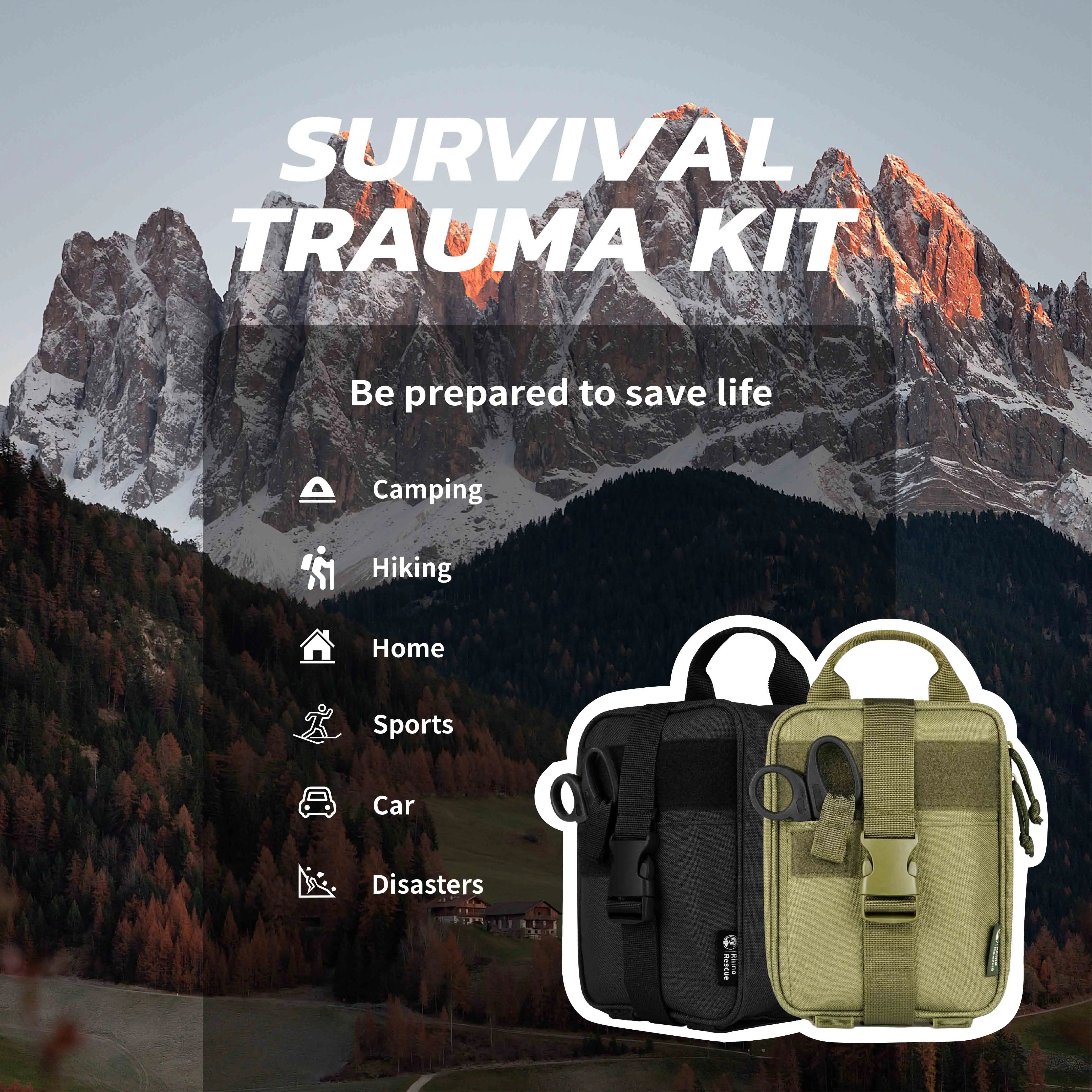 First Aid Survival Kit IFAK Pouch Supplied Camping Kit with 20 EMT Items For Emergency Outdoors