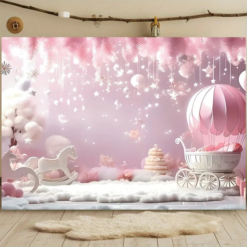 First Holy Communion Backdrop Flower Gold Cross Decor Boy Girl Baby Shower My Baptism Birthday Party Photography Background Prop