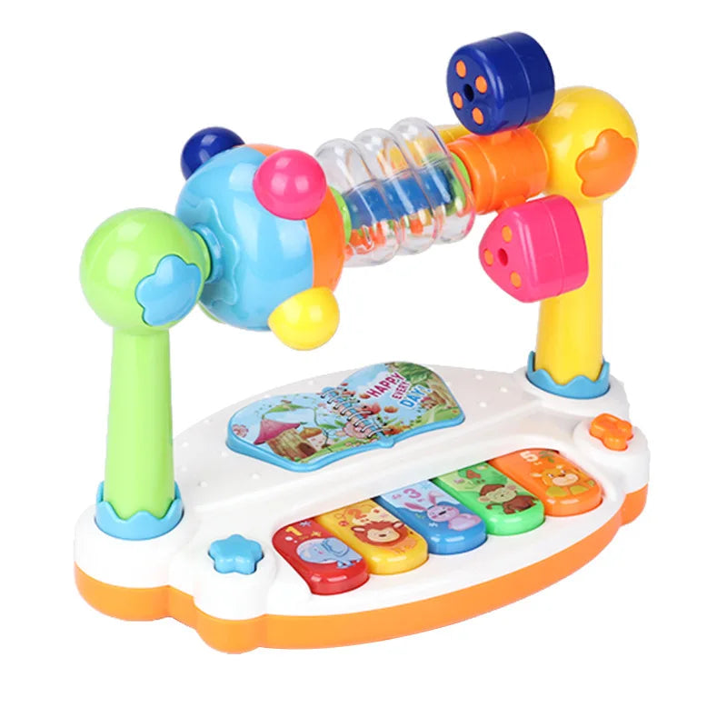 Baby piano toy by I YAN featuring a colorful rotating musical keyboard with lights and sounds for toddlers aged 4 to 6.