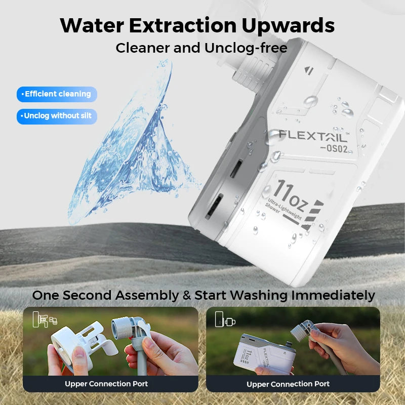 Outdoor Camping Shower Portable without Box Electric Shower Pump IPX7 Waterproof for Outdoor Shower, Car Wash, Dishwash