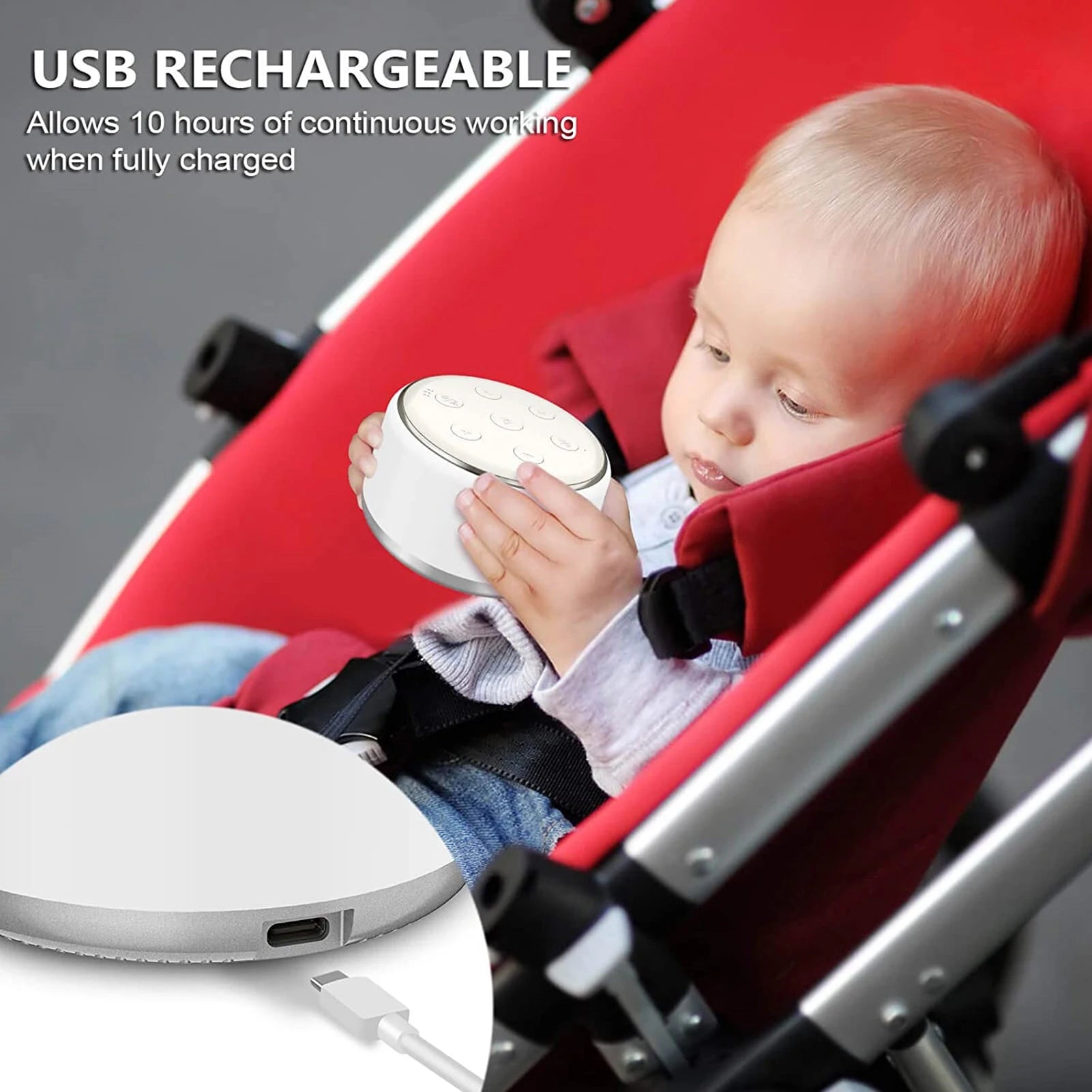 White Noise Machine Desktop Sleep Sound Machine for Baby Sleep Soother 7 Colors Night Lights 34 Soothing Sounds and Timer