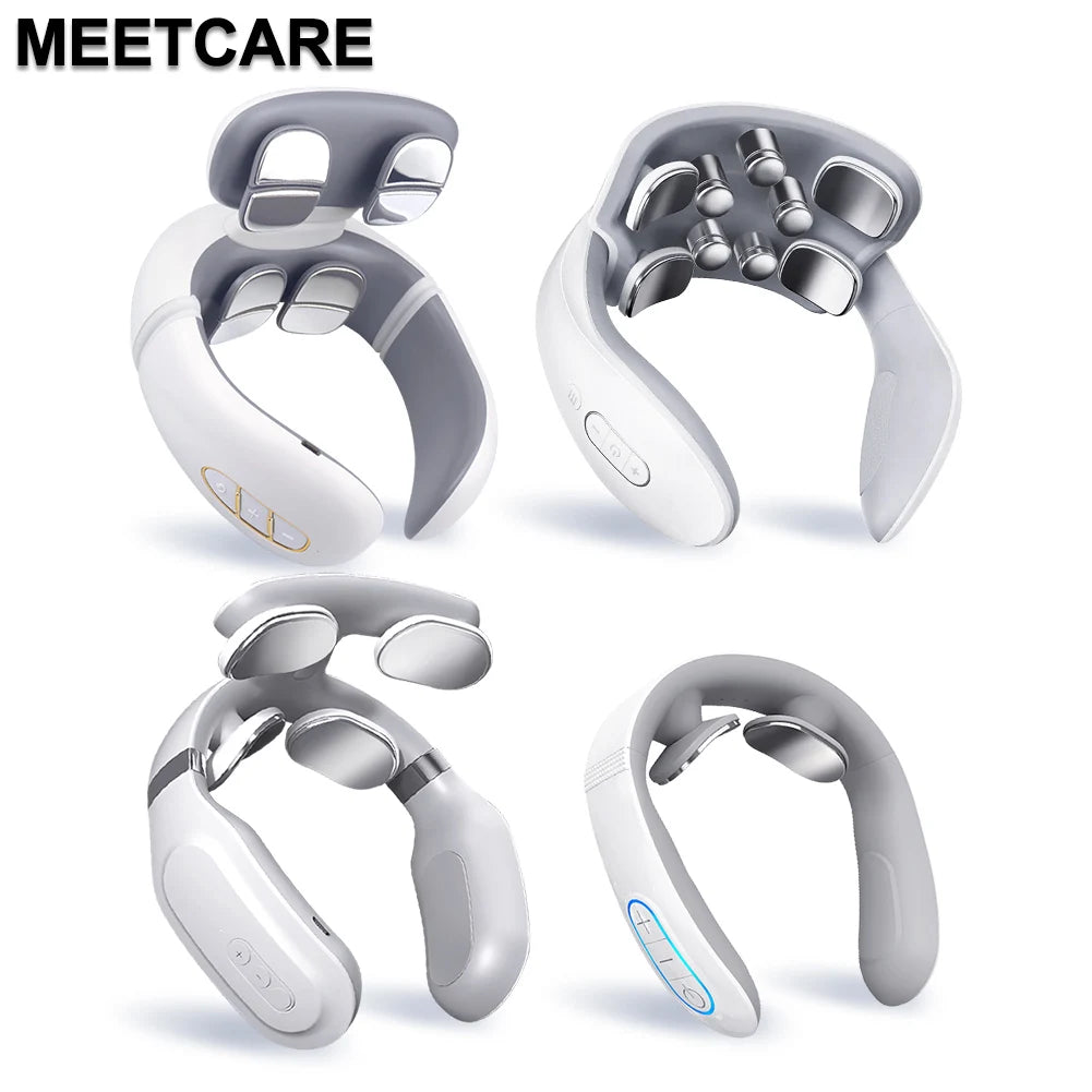 TENS Pulse Back Neck Massage Wireless Smart Sholder Cervical Massager Heating Muscle Punch Beating Health Care Tool