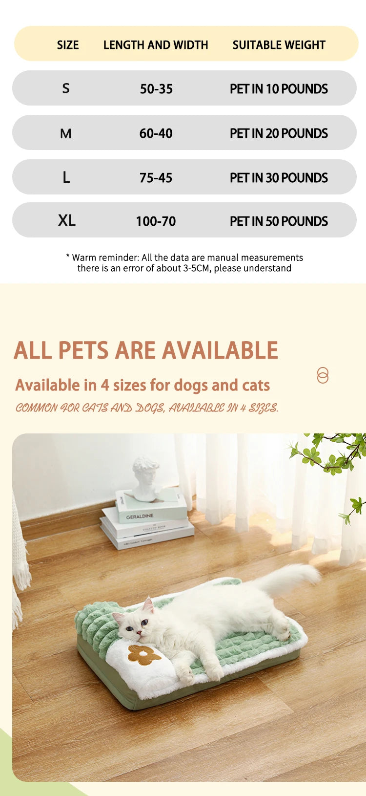 Thickened Dog Bed Removable Winter Super Warm Washable Dog Mat Deep Sleep Fluff Bed for Small Medium Large Dogs Cats Pillow