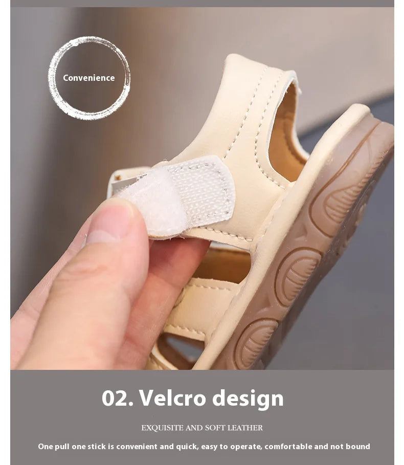 Baby Walking Shoes Package Head Call Sandals Soft Bottom Non-slip Hollow Breathable Casual Shoes 0-2 Years Old Princess Shoes