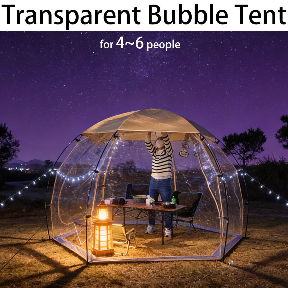 Transparent Bubble Tent Camping Picnic Hemi Crystal Tent Outdoor Hemispherical Family Starry Sky Winter Greenhouse Dome Tent
