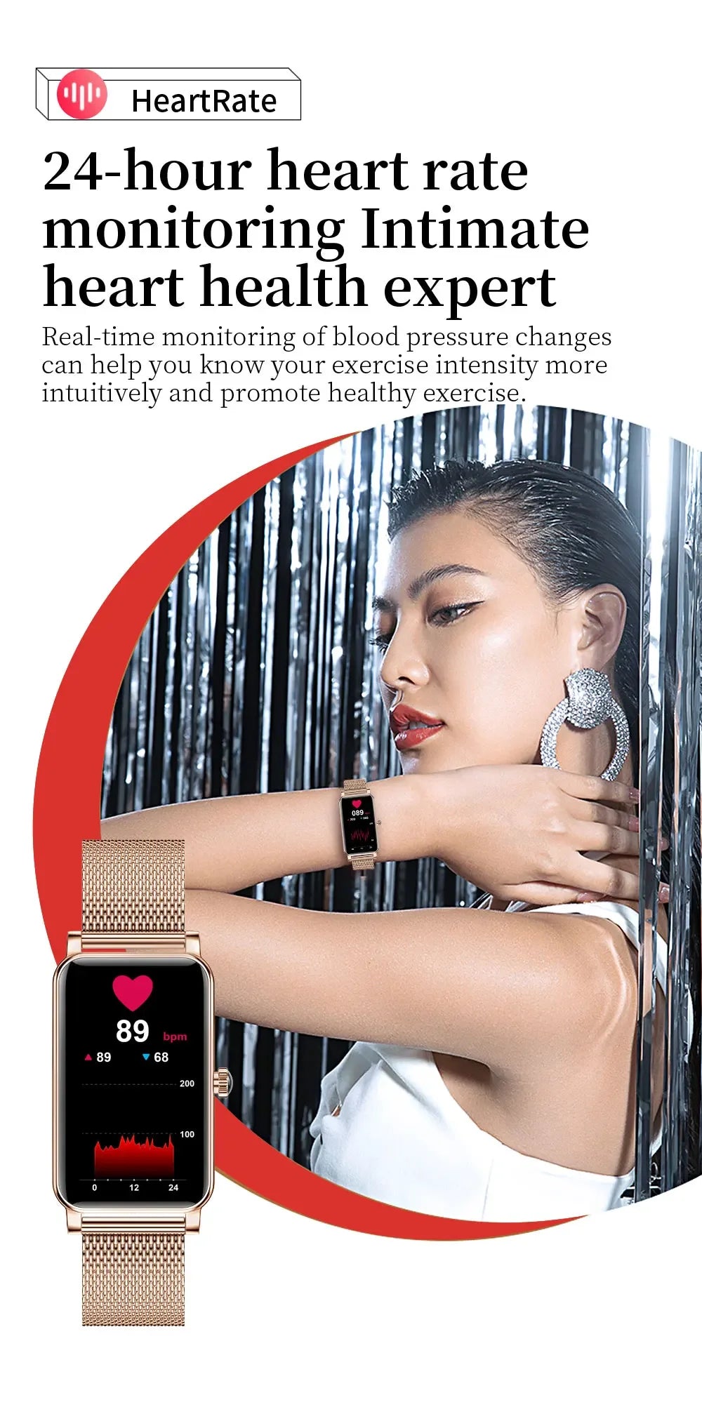 Women's Luxury Smartwatches Connect Phone Interactive Music Full Touch Smart Watches Weather Reminder Custom Wallpaper Smartband