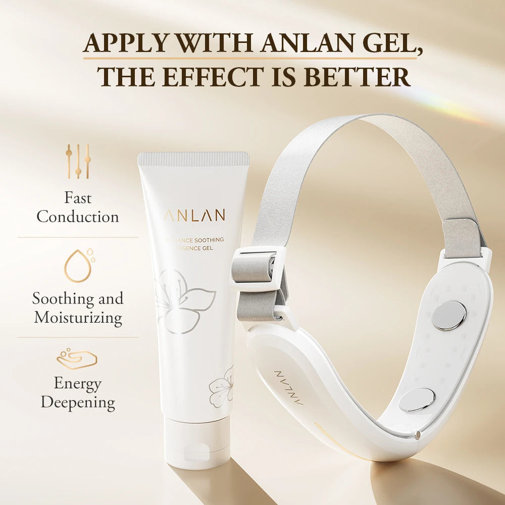 ANLAN V-Face Lifting Beauty Device 4-pole Double Chin Remove EMS Facial Slimming Red/Blue Light Heat Massage Face Lift Machine