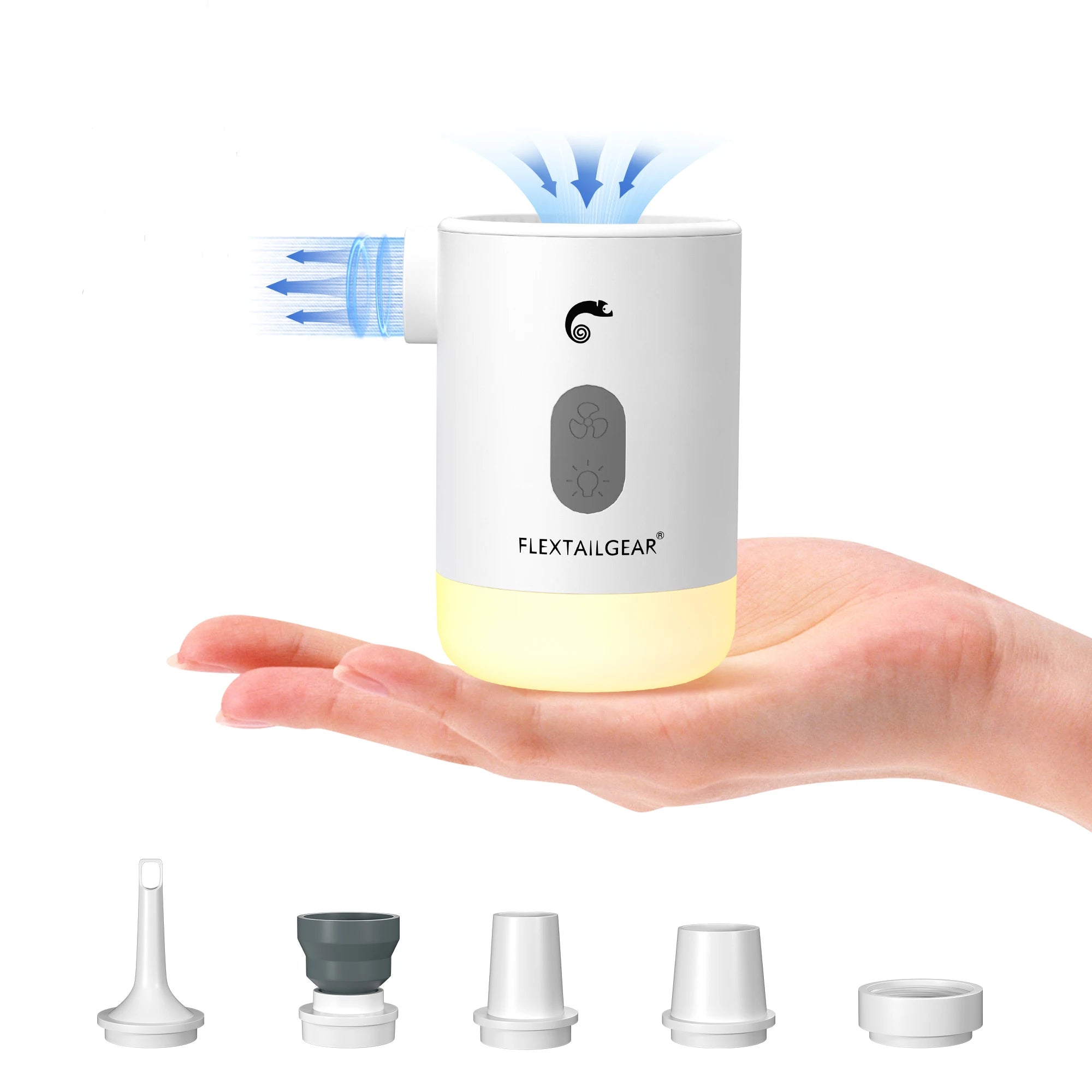 Portable Air Pump Electric Inflator with Camping Light and Emergency Power Supply for Outdoors