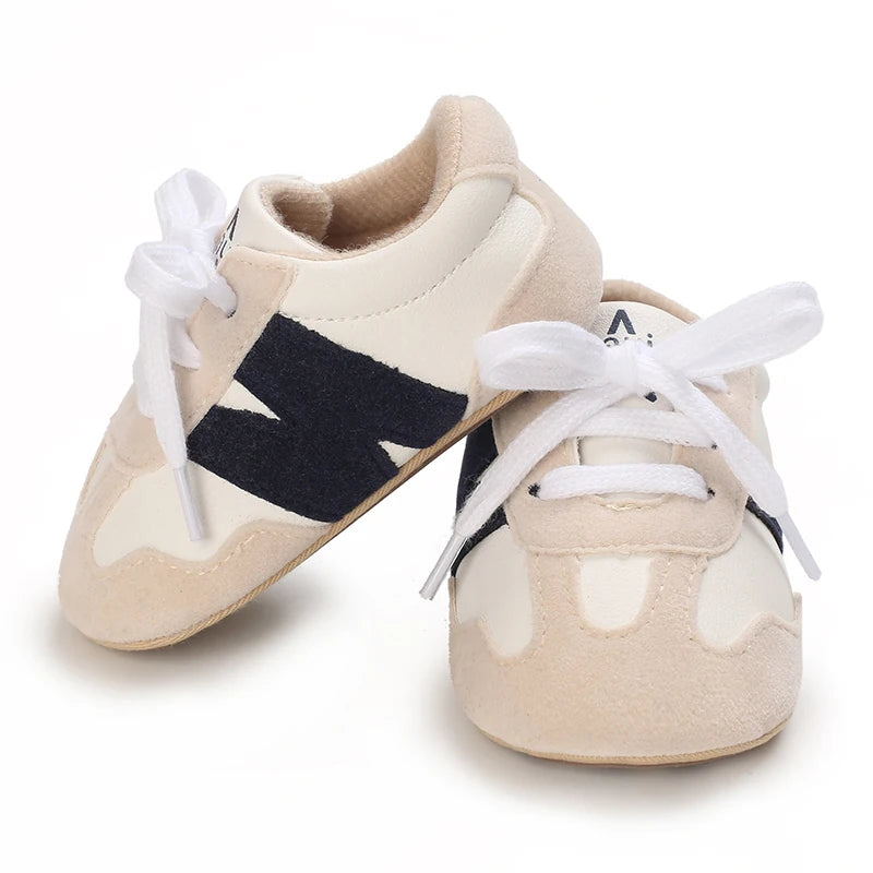 Newborn Baby Sneakers Letter Patchwork Baby Casual Shoes Anti-Slip Hundred Toddler Baby Boys Girls Shoes 0-18 Months