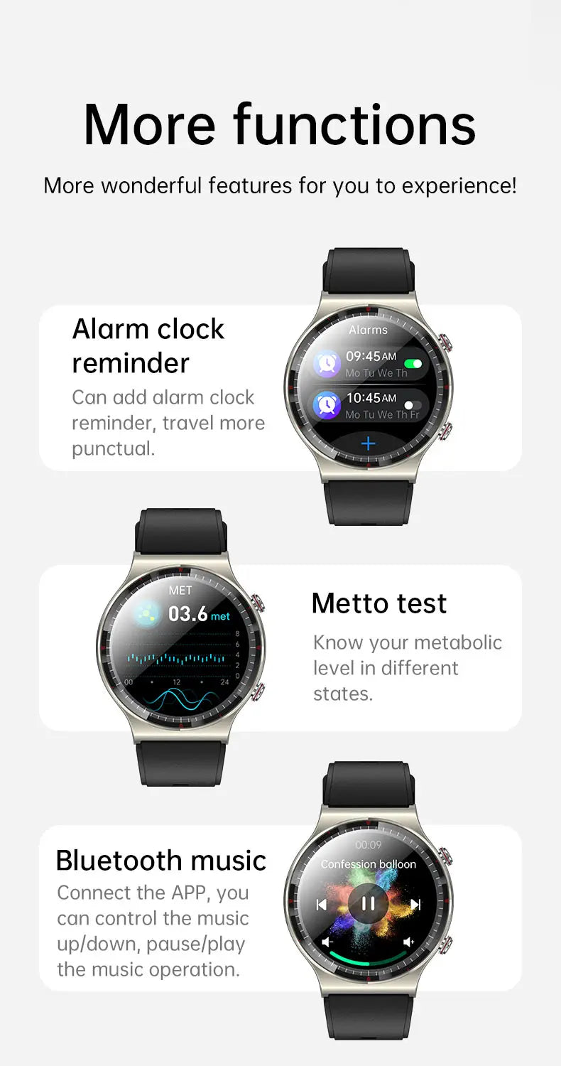G08 Pro Men Amoled Smart WatchMedical Grade ECG Health Monitoring Heart Rate Blood Pressure Fitness Sport Smartwatch