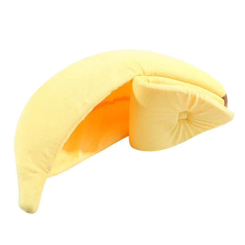 Colorful Banana Cat Bed House by I YAN, cozy and durable pet cushion perfect for cats and small dogs.