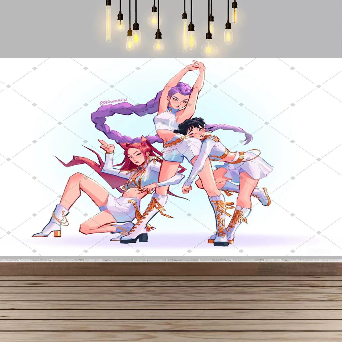 Kpop Theme Girl's Birthday Party Decoration Backdrop Pink Demons Birthday Party Supplies Decor Banner Baby Baptism Gift