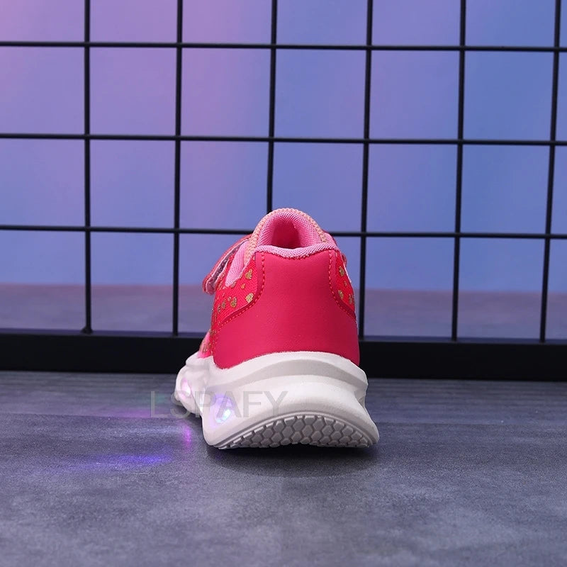 Kpop Demon Hunters Children Sneakers for Girls New Led Mesh Casual Shoes Kids Breathable Glowing Up Tennis Sport Shoes