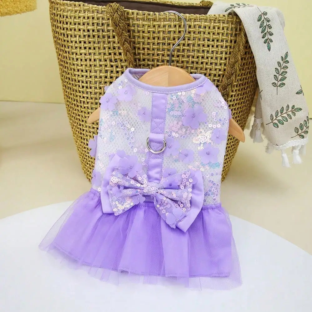 Striped Print Princess Pet Dress Breathable Sunscreen Outfit Spring Summer Collection Universal Skirt For Puppies Cats Small Pets Soft Cool Daily Holiday Cute Pet Costume Gift