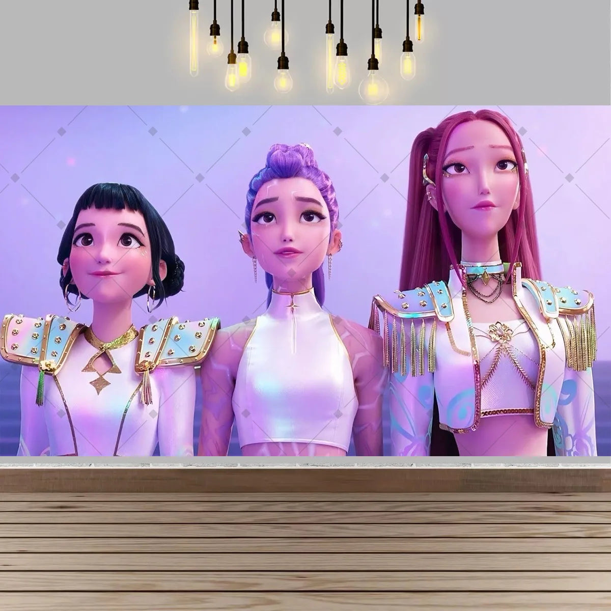 Kpop Theme Girl's Birthday Party Decoration Backdrop Pink Demons Birthday Party Supplies Decor Banner Baby Baptism Gift