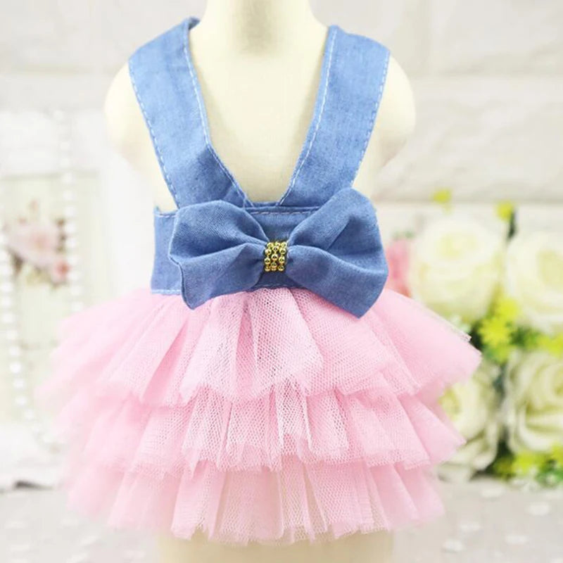 Denim Sphynx Cat Dress Skirt Summer Girl Female Pet Clothes for Cats Gotas Kitten Garfield Dresses mascotas Costume Dog Clothing