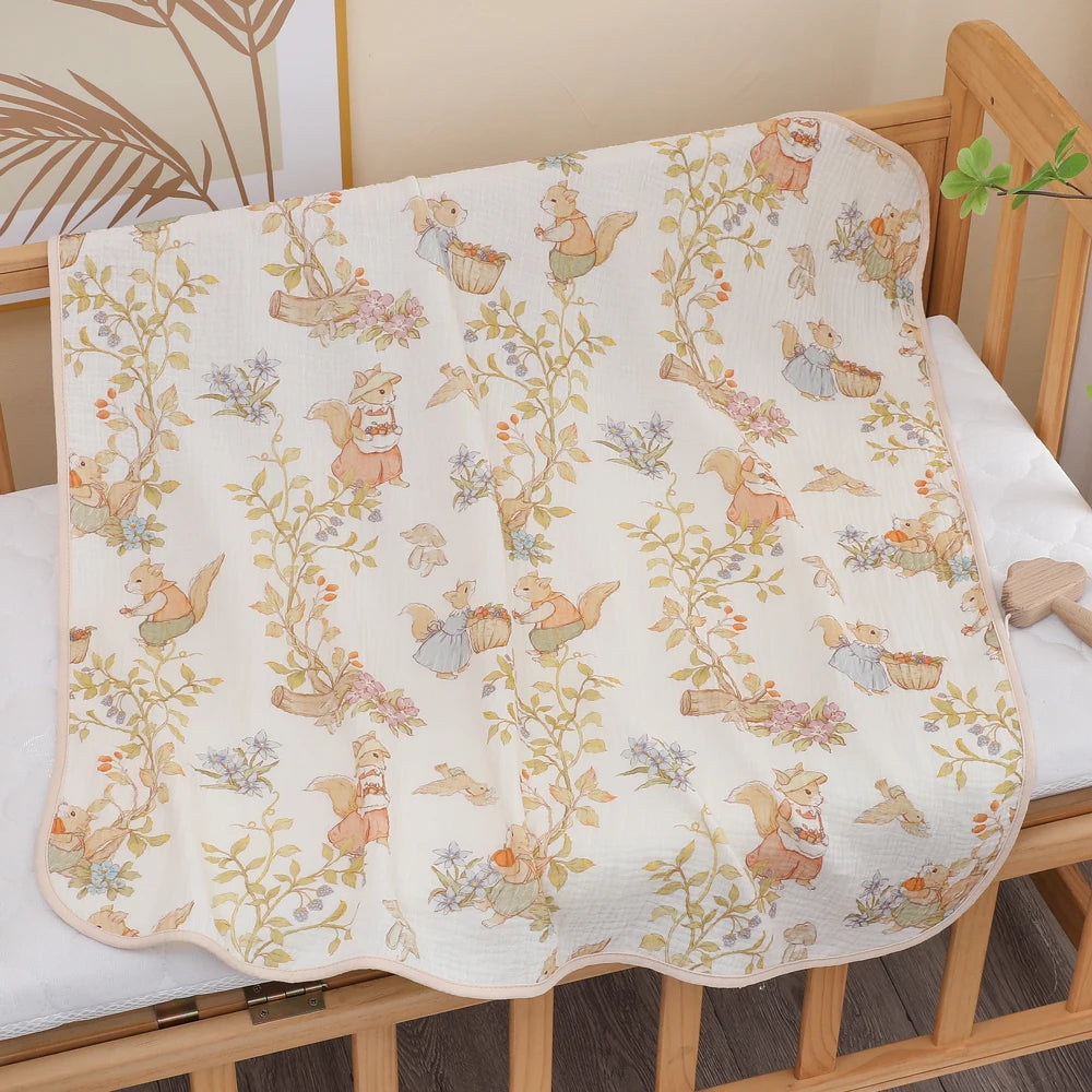 Newborn Baby Bath Towel Class A Pure Cotton Gauze – Soft Absorbent Children's Blanket for All Seasons - I YAN