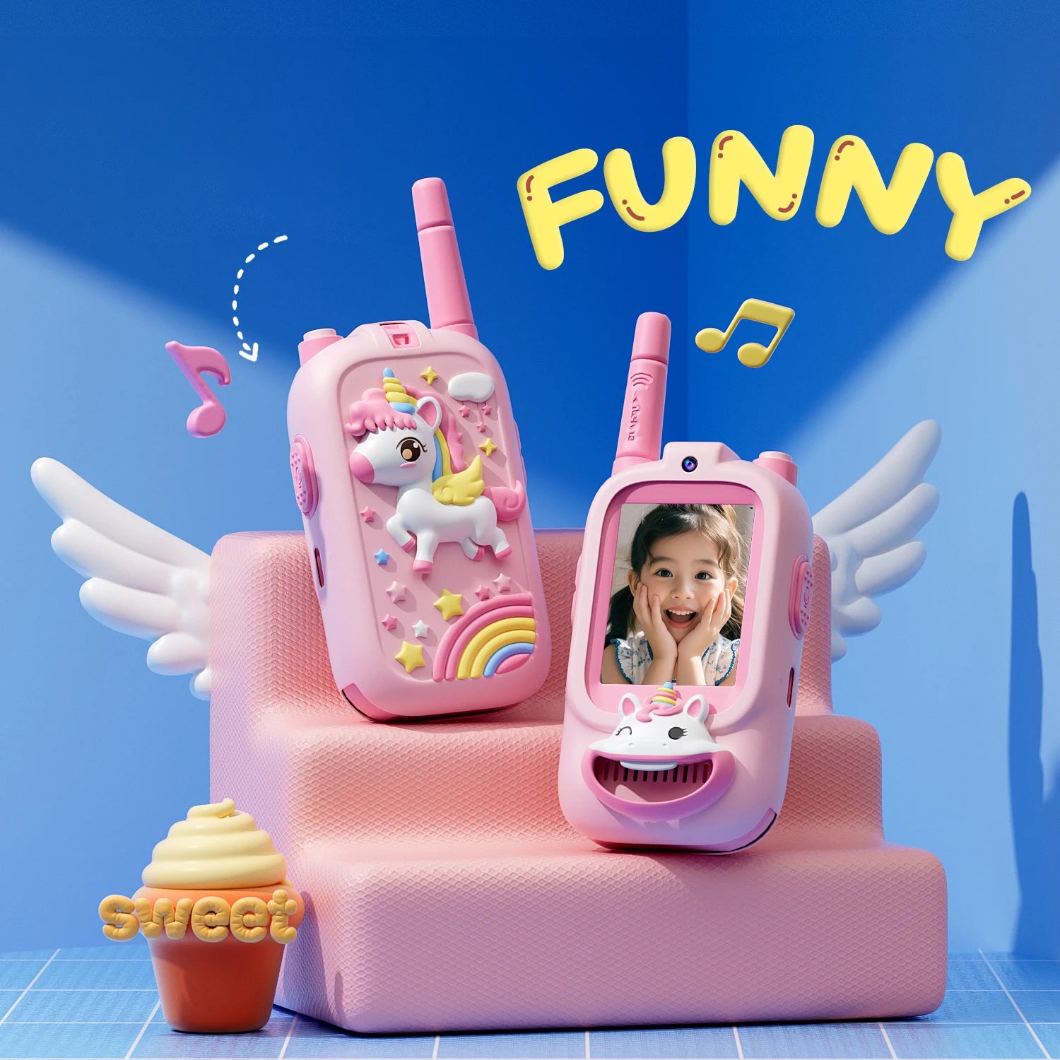 Video Walkie Talkies for Kids 2 Pack Rechargeable Toddler Toys  for Indoor Camping Travel  Birthday Gfits for Kids Ages 3-12