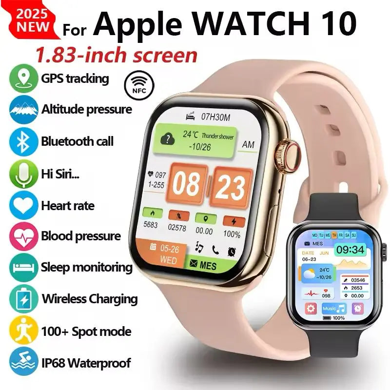 2026 Series 10 GPS Smart Watch – Bluetooth Call Heart Rate Blood Oxygen NFC IP68 Waterproof Smartwatch for Apple & Android - I YAN