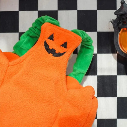 Halloween Dog Costume Pumpkin Light Clothing Teddy Bichon Small Dog Transformation Suit Pet Apparel Functional Winter Wear