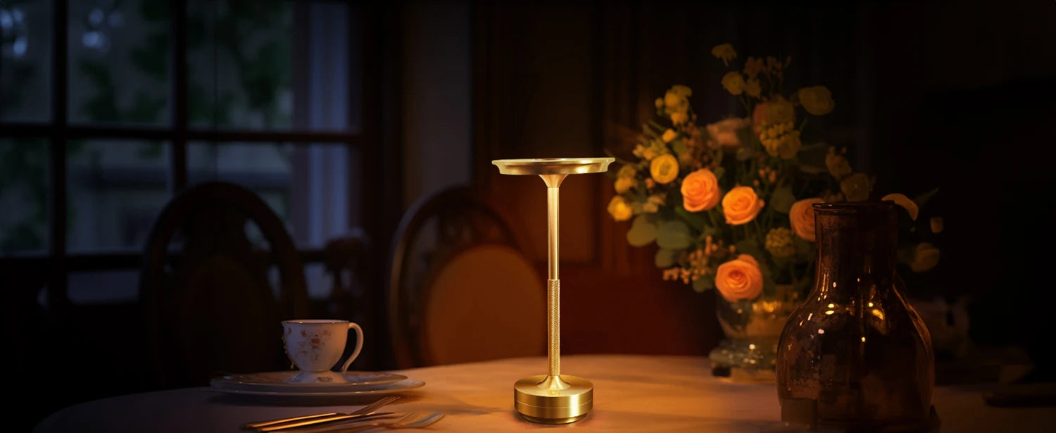 Wierless Simple Charging LED Desk Lamp restaurant Bar Table Lamp Dimming Atmosphere Retro Portable Charging Touch USB Read Lamp