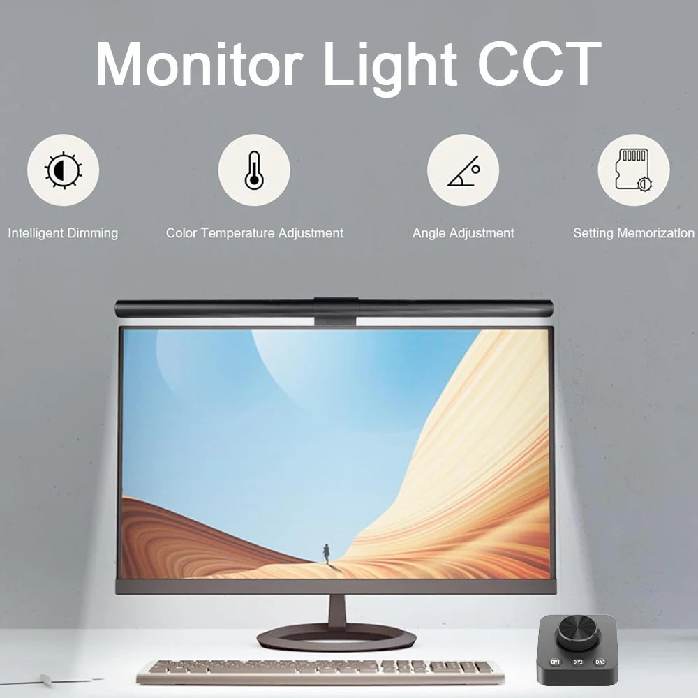 LED Desk Lamp Monitor Light Bar Eye-Care Stepless Dimming Lighting Table Lamp Computer Monitor Screen Light Bar for Work/Gaming
