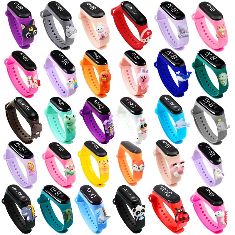 Waterproof Children's Smart Watch Cartoon LED Digital – Fun Electronics Wristwatch Birthday Gift for Kids Age 2-15 - I YAN