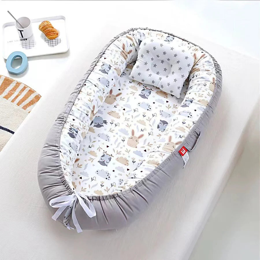 Baby Nest for Co Sleeping Newborn Baby Lounger Cotton Breathable Adjustable Baby Crib In Bed Portable