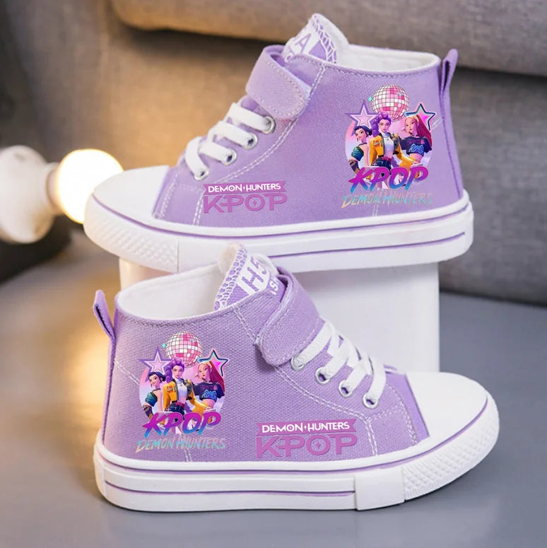 Kpop Demon Hunters Children's Canvas Shoes Fashion Student Shoes Boys Girls Outdoor Sport Shoes Sneakers Print Kids Casual Shoes