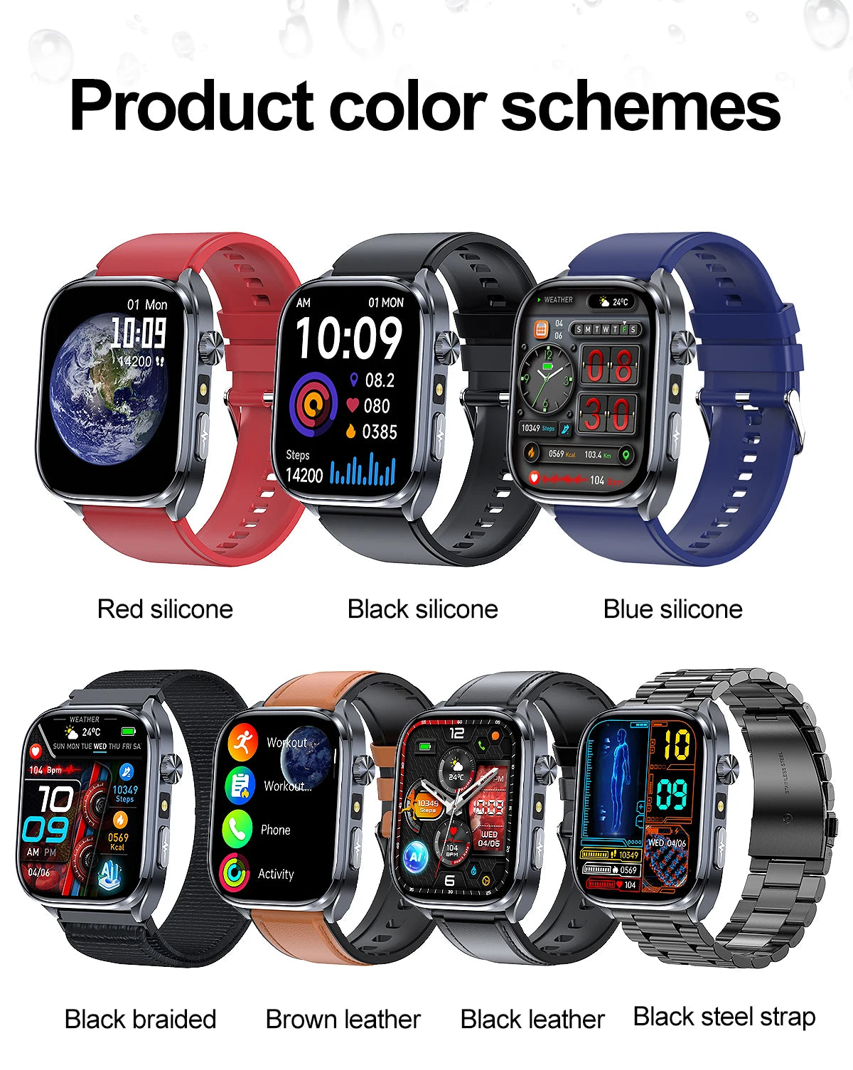 2025Nursing Level Uric Acid Blood lipids Smart Watch Men Blood Pressure ECG+PPG Clock Body Analysis Voice Call Health Smartwatch