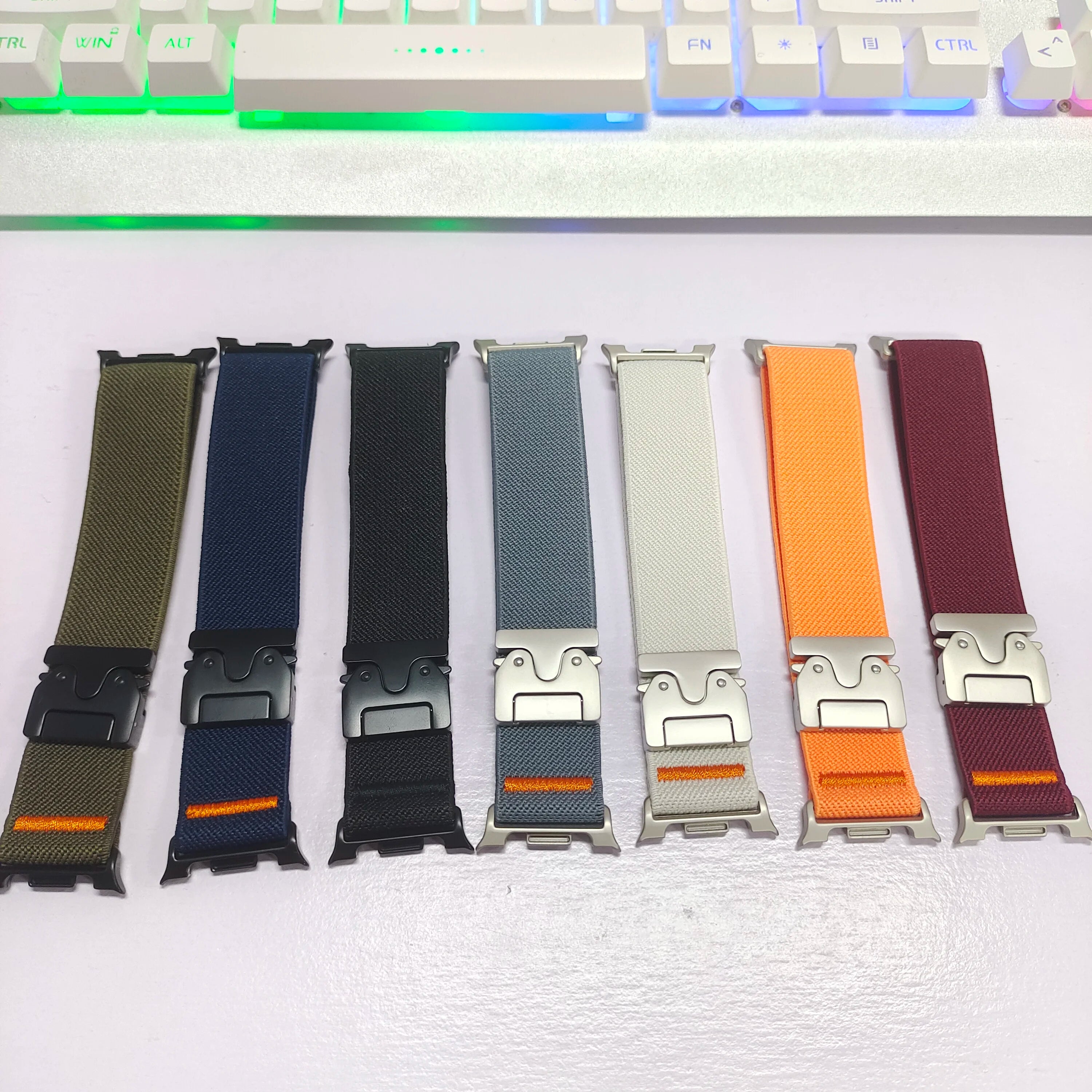 Parachute Strap For Samsung Galaxy Watch 8 40mm 44mm stretch Nylon correa pulseira Bracelet for Galaxy Watch 8 classic Band 46mm