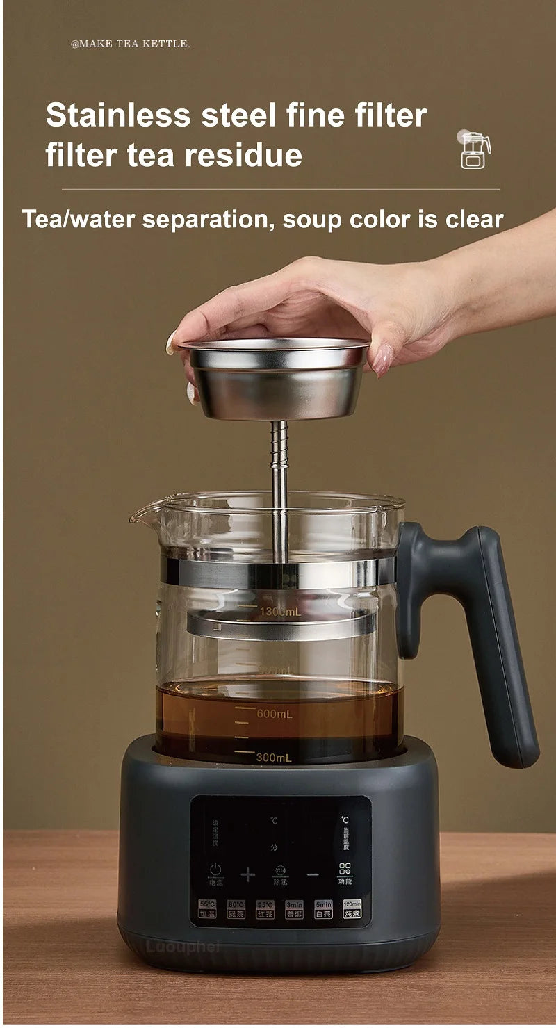 1.3L Tea Maker Baby Constant Temperature Milk Regulator Steam Spray Office Tea Kettle Multifunctional Electric Kettle 220V