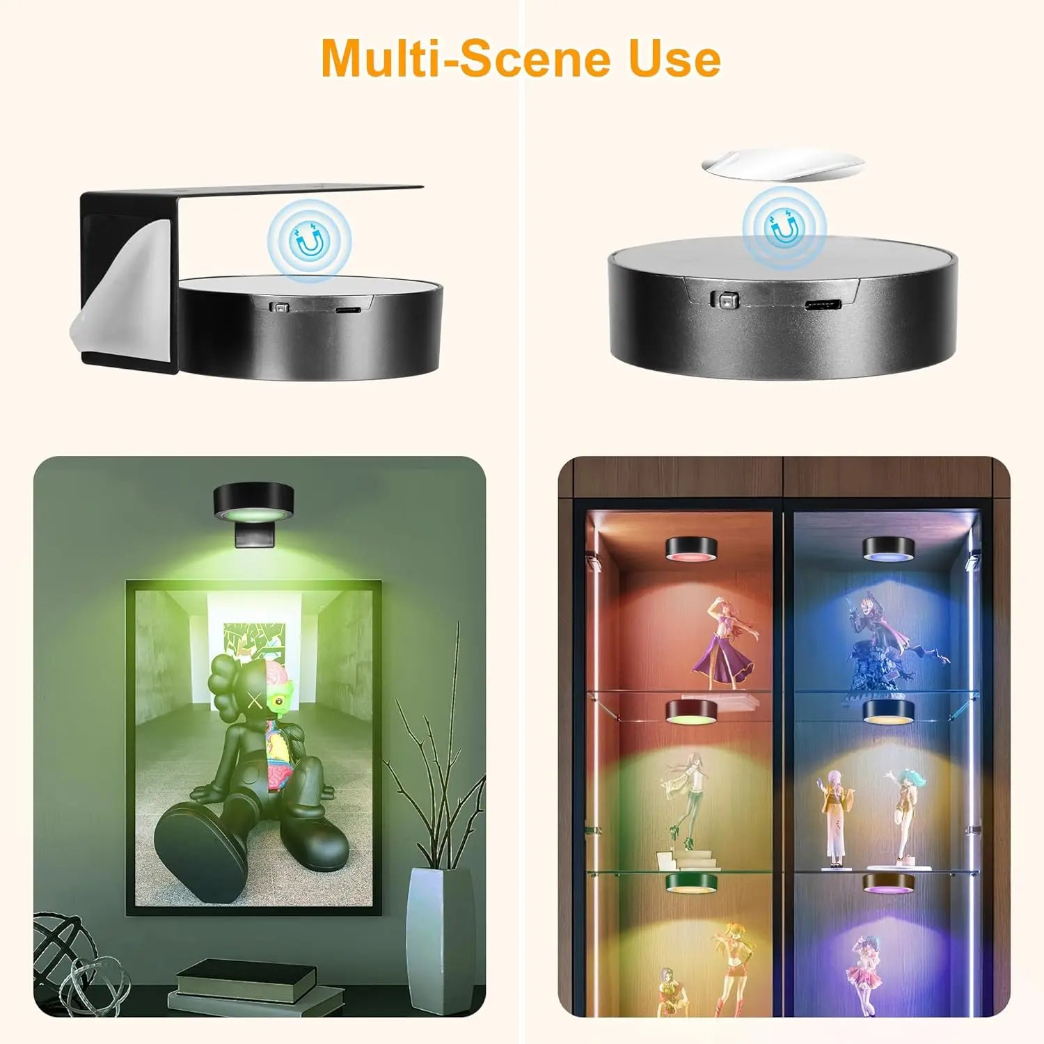Picture Lights for Wall Rechargeable Magnetic Poster Lights Remote Dimmable Timer Painting Light Wall Decor Light Painting Light