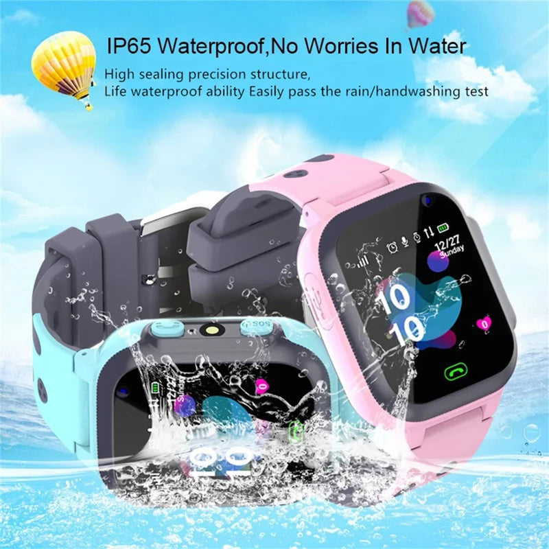 Lenovo Kids Smart Watch Men Women 1.44 Inch HD Screen SOS GPS LED Flashlight Two-Waycalling Mathematical Calculation Smartwatch