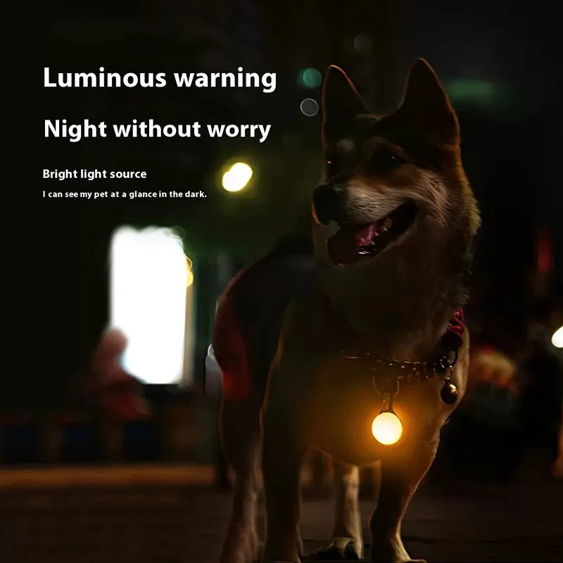 LED luminous dog and cat collar with glowing pendant, bright safety necklace, and night-time glow accessories by I YAN.