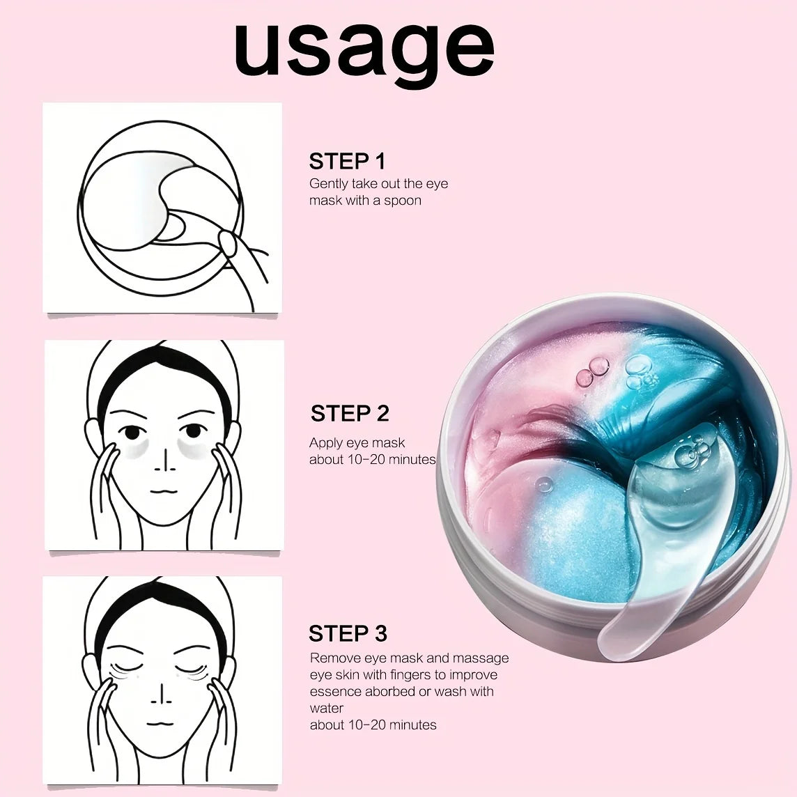 60 Pieces (30 Pairs) of Hydrating Eye Masks, Nourishing and Moisturizing the Skin Around the Eyes, Making the Skin Around the Eyes Smooth and Soft, Exquisite Eye Masks, Two-Color Design