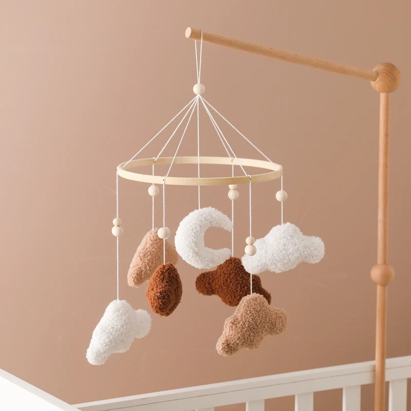 Crochet Stars Baby Crib Mobile – Wooden Bed Bell Hanging Toy for Newborns 0-12M - I YAN