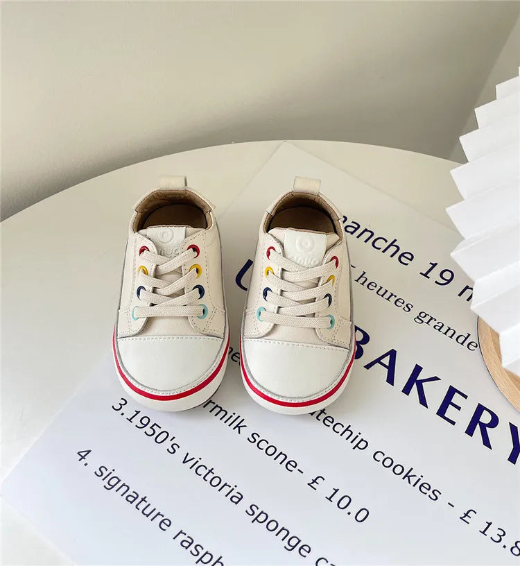 Spring/Autumn Baby Shoes Leather Toddler Boys Barefoot Shoe Soft Sole Girls Outdoor Tennis Fashion Little Kids Sneakers