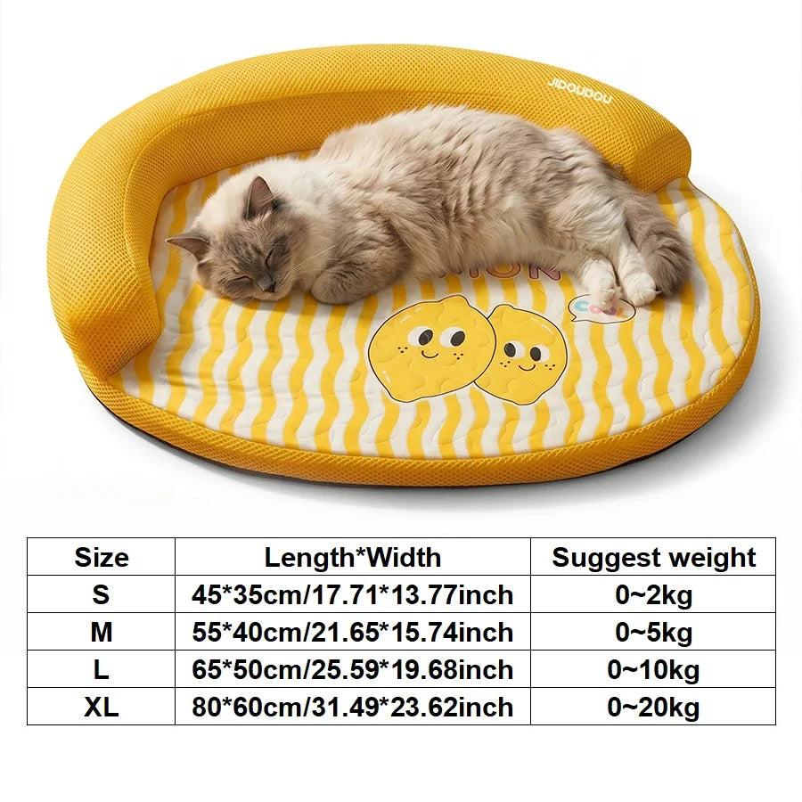I YAN spring and summer pet sofa bed with removable, washable, breathable fabric, designed for comfort and easy cleaning.