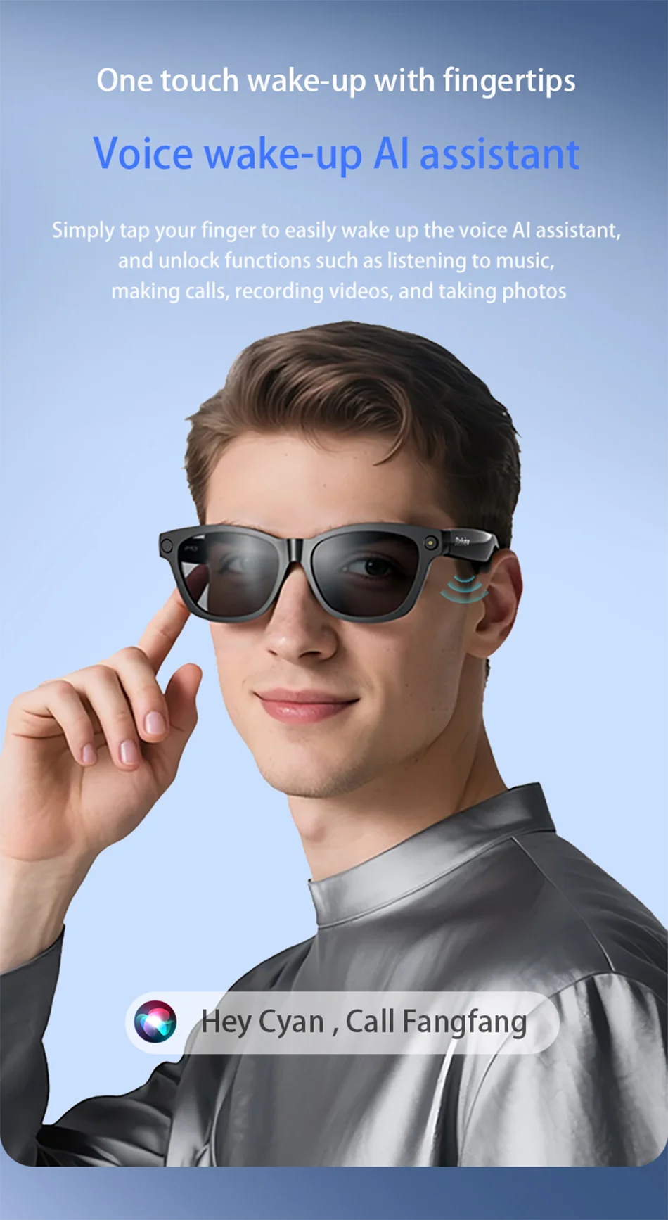 【World premiere】Blackview BV100 AI Shooting glasses 2K HD 800W Pixels camera Bluetooth Call Voice Assistant Smart Glasses