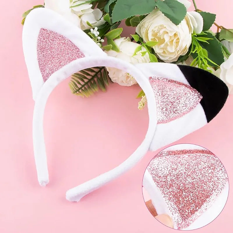New Girl's Cat Ear Headband Hair Clip Halloween Costume Party Decoration Hair Accessory