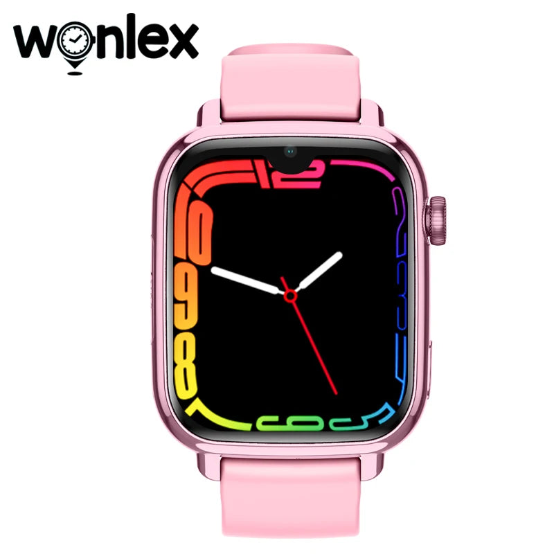 I YAN Wonlex KT34 children's smartwatch with GPS tracker, 4G WiFi, video call, and WhatsApp, shown with colorful watch face.