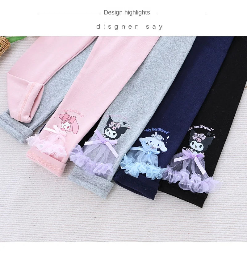 Spring Girls Leggings Cotton Trousers Kids Pants Girls Pants Skinny Print Cartoon Pattern Children Leggings Trousers