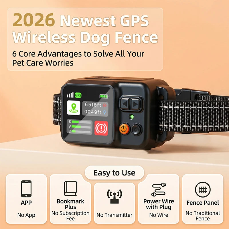 Wireless GPS dog fence by I YAN with waterproof electric containment system and training collar for safe pet boundary.