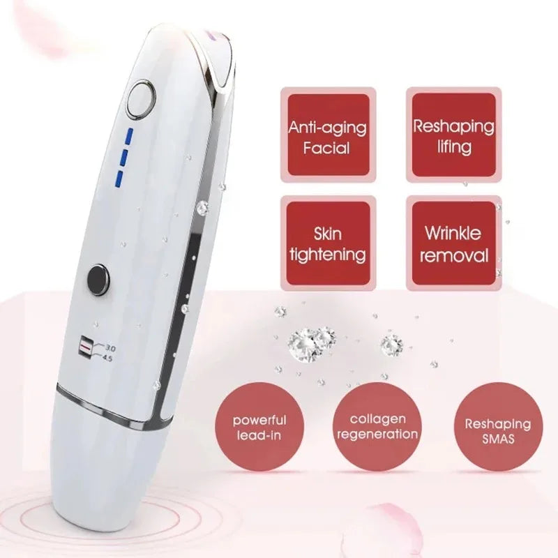 Mini Hifu Ultrasonic RF Facial Massager Lifting Wrinkle Removal Line V-Shape Anti-Aging Skin Tightening Face Care Beauty Device